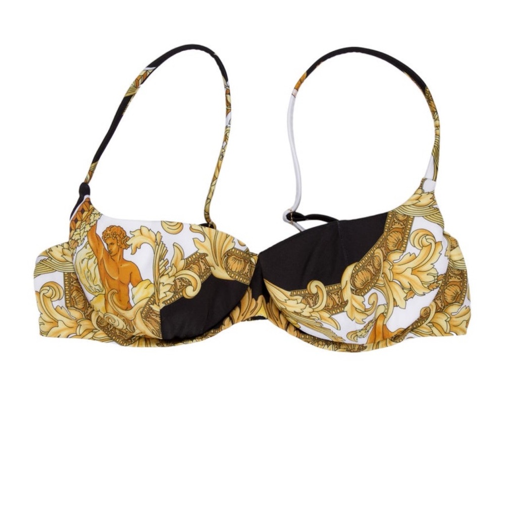 Versace Gold and Black Bikini Top